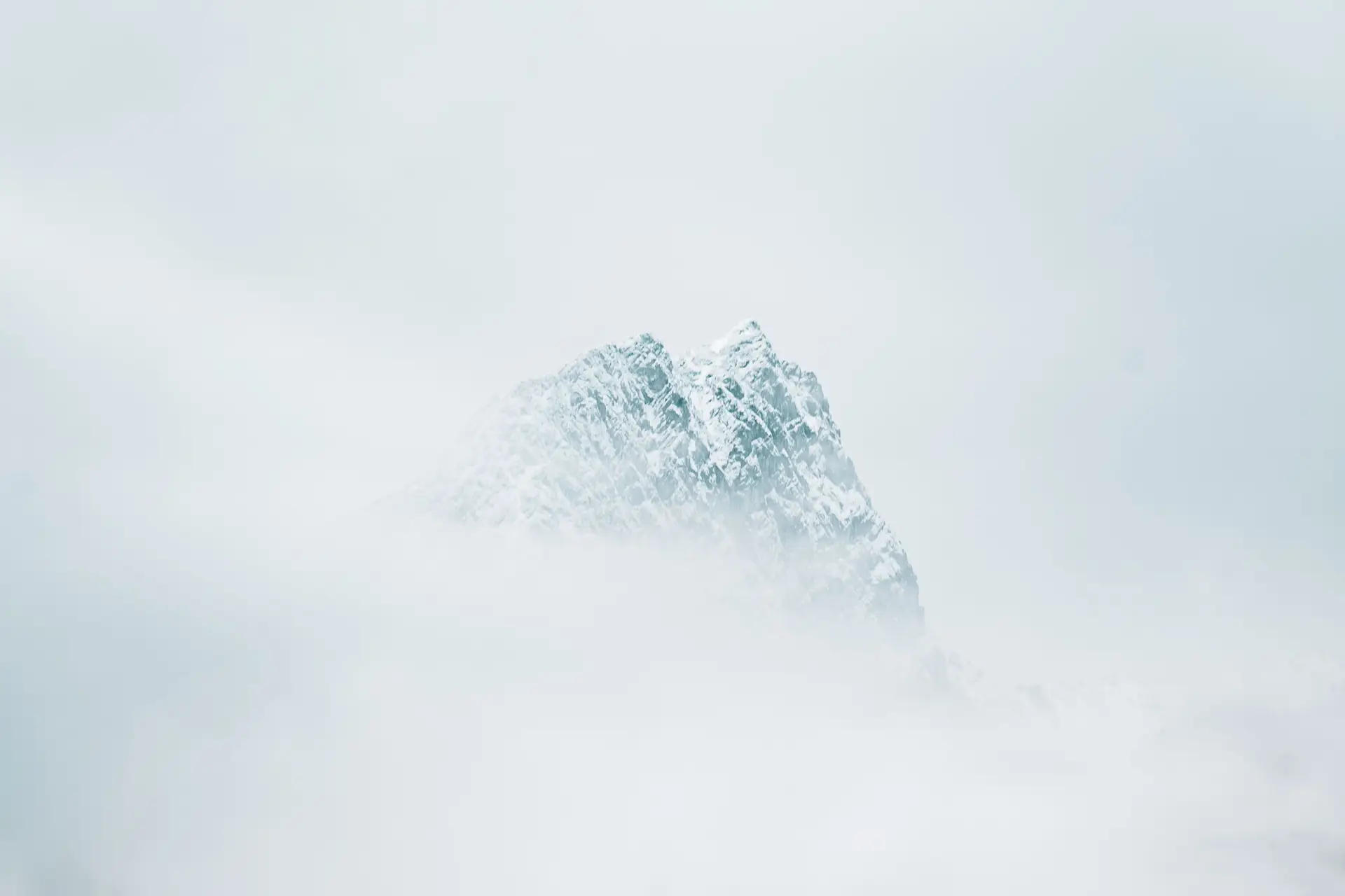 Majestic snow-covered mountain peak