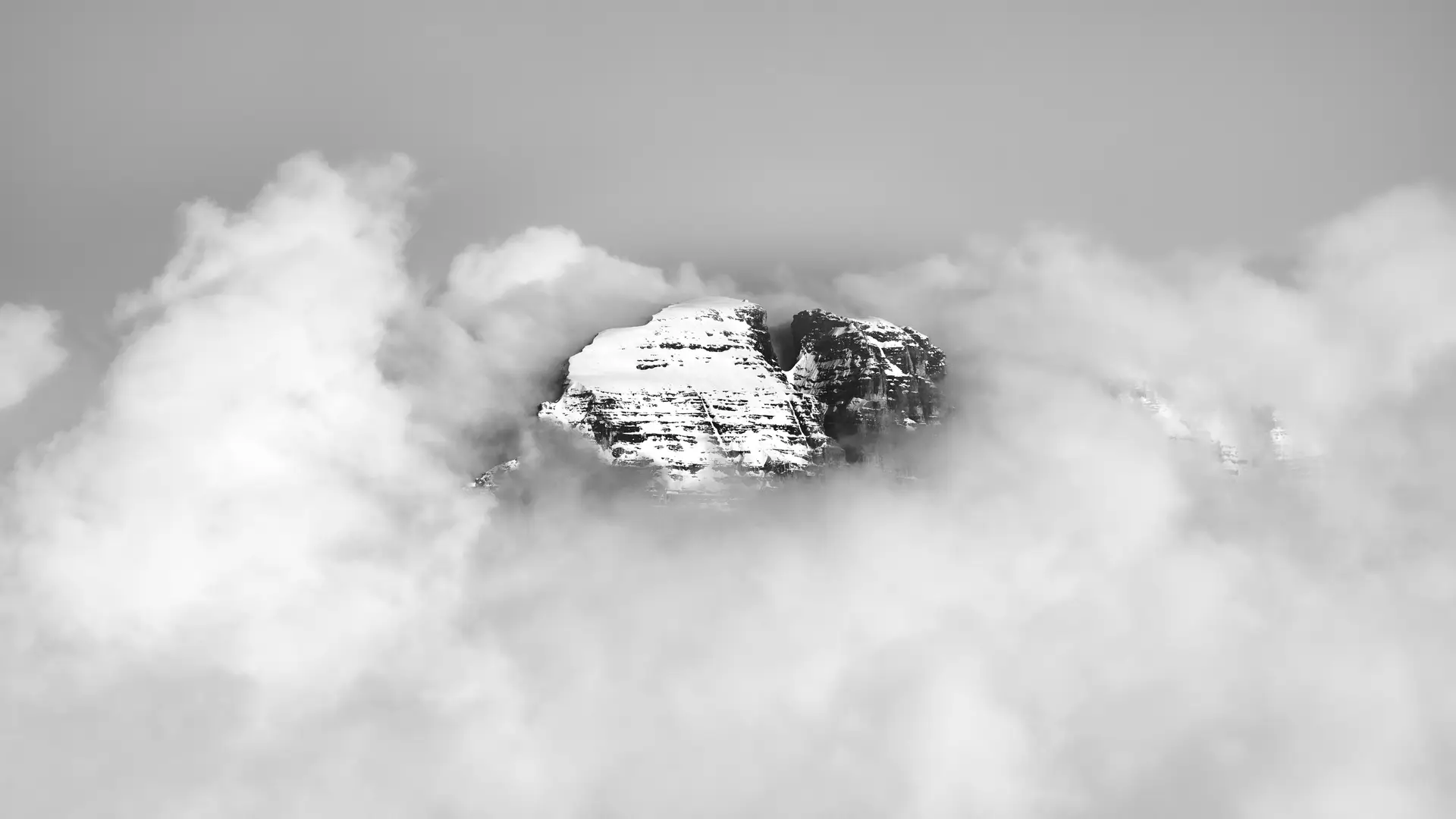 Snow-covered alpine mountain landscape