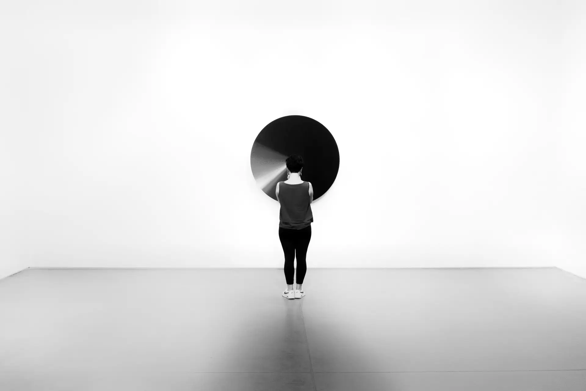 Minimalist contemporary art gallery interior